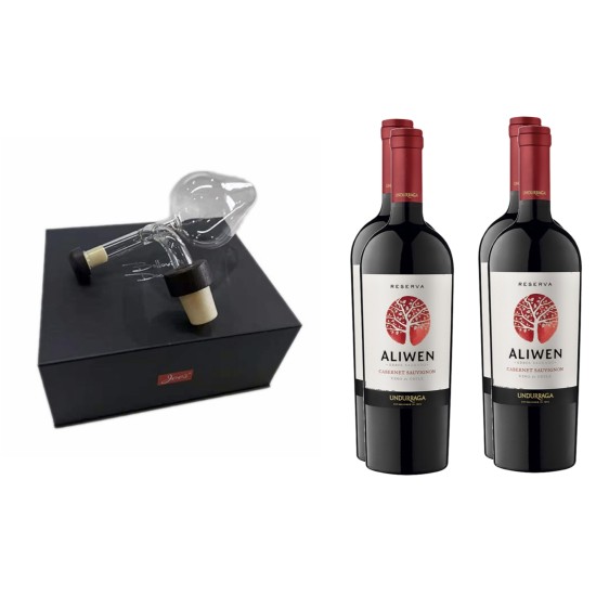 Undurraga Aliwen Cabernet Caja 6 Botellas y Decantador Bellovino