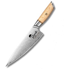 Cuchillo Chef 13 cm Hoja Damasco 3 capas Olivo