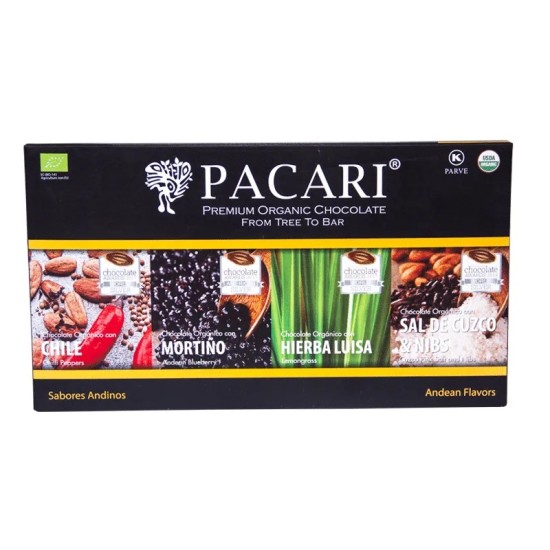 Caja de Regalo – Sabores Andinos – 4 barras Chocolate Pacari