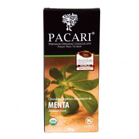 Chocolate Menta, 60% Cacao, 50GR (Caja de 10 barras)