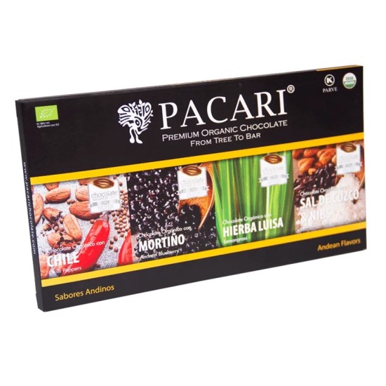 Caja de Regalo – Sabores Andinos – 4 barras Chocolate Pacari